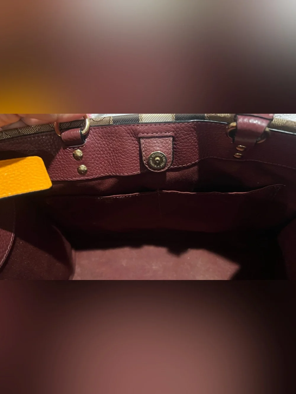 COACH BAG in brown and orange tote small